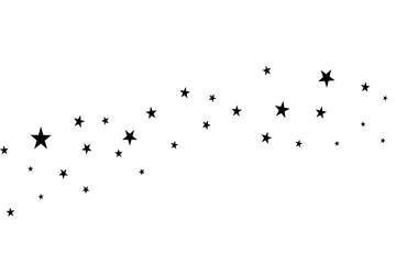 Stars on a white background. Black star shooting with an elegant star