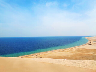 Beautiful view of the sea in desert
