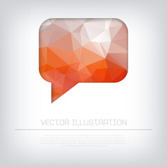 Orange abstract speech bubble vector geometric background