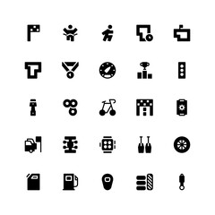 Set of race, championship glyph style icon - vector