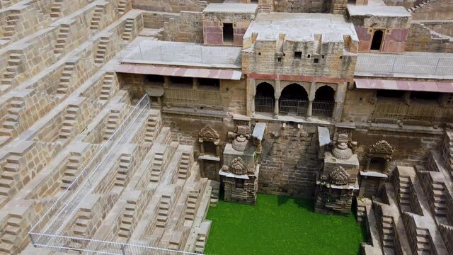 Chand Baori. Stepwell in the village of Abhaneri. Indian state of Rajasthan, India, Asia