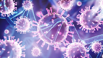 Scient classic DNA structure illustration and virus illustrations