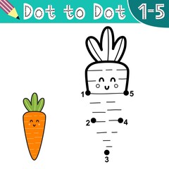Obraz premium Connect the digits and draw a funny carrot