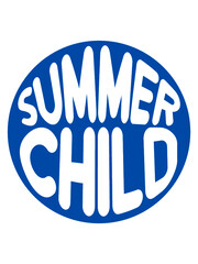 Rundes Summer Child Logo Insel Text Erholen 