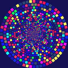 Colorful Dotted Halftone Vector Spiral Color Pattern or Texture