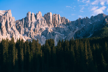 scenery and breathtaking dolomites mountains peaks panorama