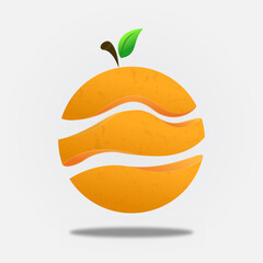 Orange fruit slice circle concept isolated