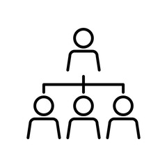 hierarchy with pictogram people icon, line style