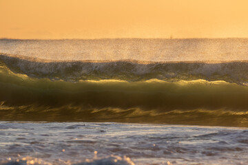 Waves breaking in Japan. The Pacific Ocean & its waves often generated by a Typhoon. The stunning...