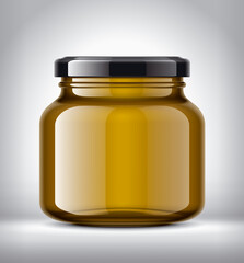 Glass Jar on Background. 