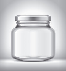 Glass Jar on Background. 