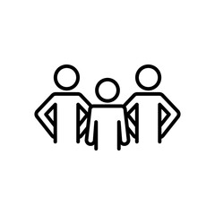pictogram people standing icon, line style