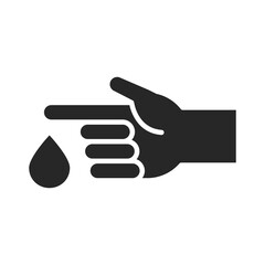 donation charity volunteer help social hand blood drop silhouette style icon