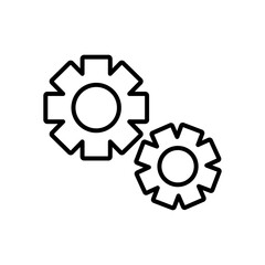 gears wheels icon, line style