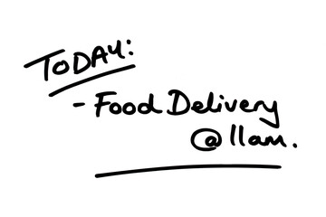 TODAY - Food Delivery at 11am