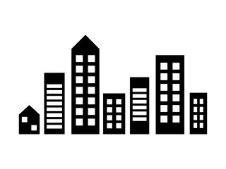 Simple City Skyline Icon. Vector Image.