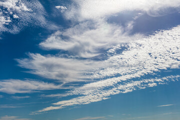 Naklejka na ściany i meble Dark blue sky with cloud pattern