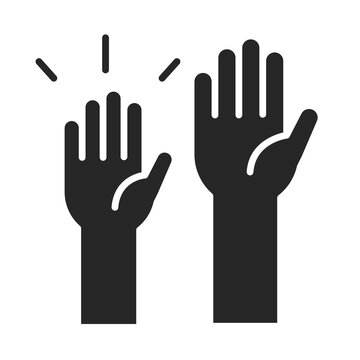 donation charity volunteer help social raised hands silhouette style icon