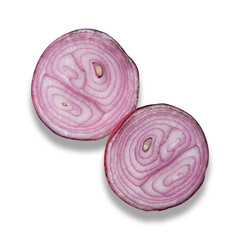 Purple onion sliced. Isolated on white background.