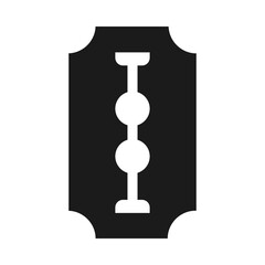 razor blade icon, silhouette style