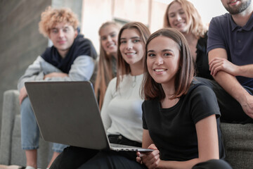 Group of students preparing for exams in home interior