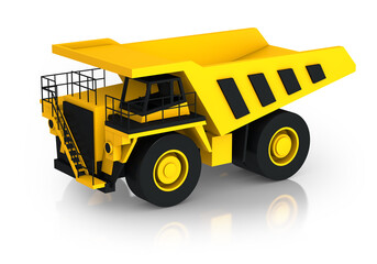 3d illustration of a big dump truck. 3d icons for the site. 3d modeling
