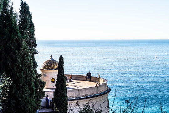 The Bellanda Tower in Nice offers an amazing viewpoint on the Promenade des Anglais and Baie des Anges, France