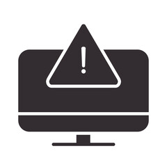 alert icon, computer warning error symbol, attention danger exclamation mark precaution silhouette style design