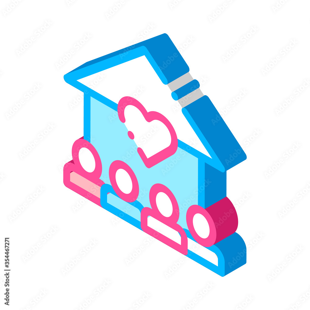 Canvas Prints Volunteers Support House vector isometric sign. color isolated symbol illustration