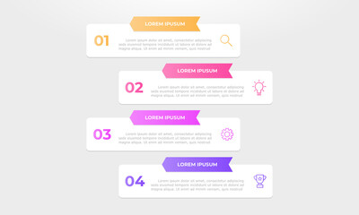 Colorful infographic banners. Business concept with 4 steps.