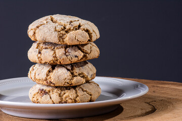 Traditional homemade cookies with chocolate chips