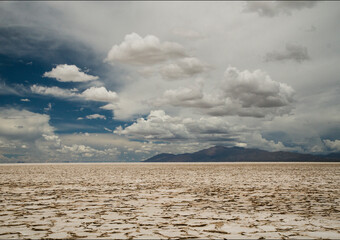 Industrial landscape. Natural salt fields. Salt flats, Salinas Grandes, in Jujuy Argentina. 
