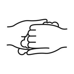 Fototapeta premium handwashing concept, hands with water, line style
