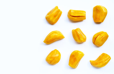 Ripe Jackfruit isolated on white background.