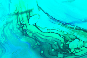Blue Paint Stains and Swirls underwater abstract background