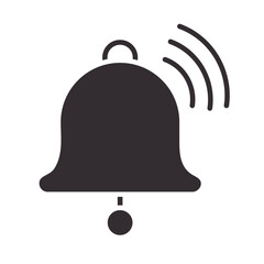 alert icon, bell notification, attention danger exclamation mark precaution silhouette style design