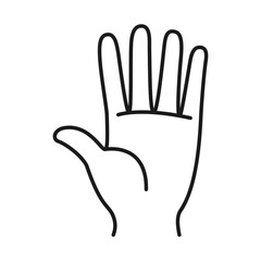 human hand icon, line style