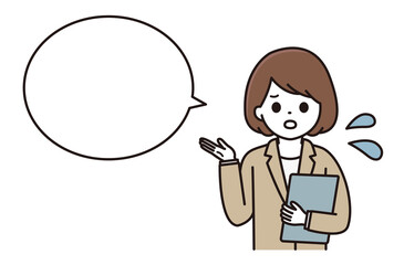 スーツ 女性 吹き出し イラスト