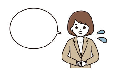 スーツ 女性 吹き出し イラスト
