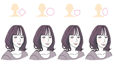 顔型別ヘアスタイル
