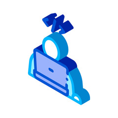 Programmer Coding Laptop vector isometric sign. color isolated symbol illustration