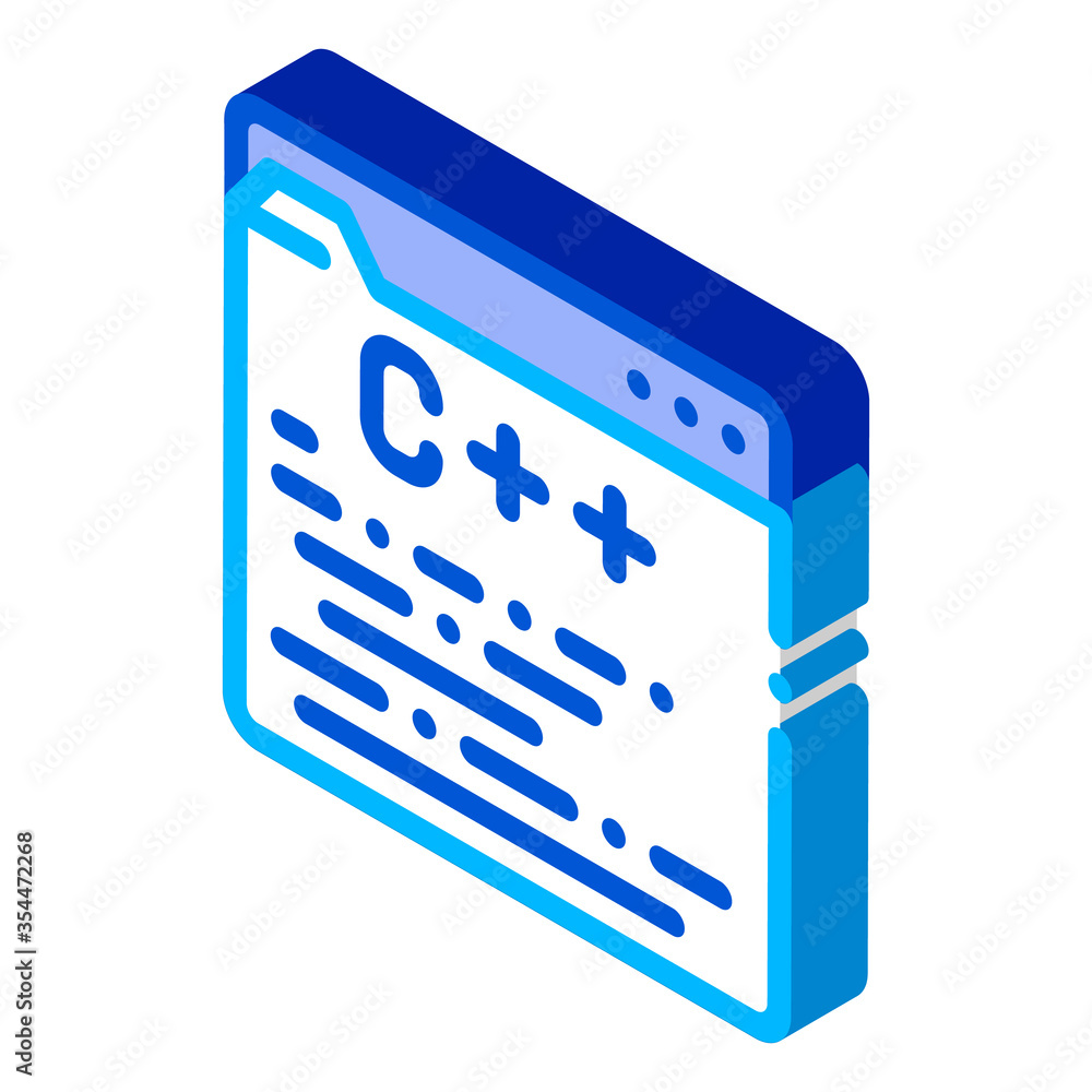 Poster coding development language vector isometric sign. color isolated symbol illustration