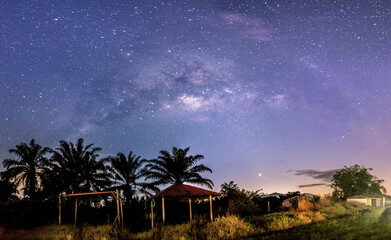 Milkyway galaxy stars view for cosmos background startrails