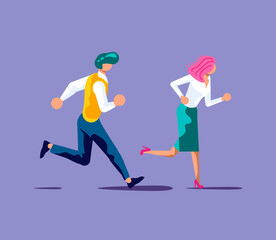 Business people running