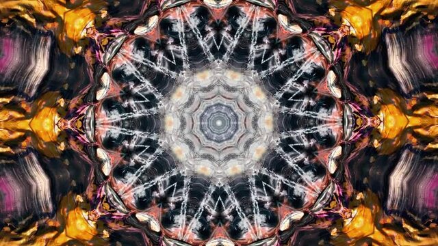 Beautiful Original Art therapy moving Mandala. Seamless loop psychotherapy. Geometric patterns to find or restore a sense of healthy mental balance. For yoga specialist, astrology, art therapist.
