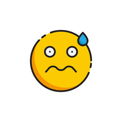 Worried Face emoticon vector icon symbol isolated on white background