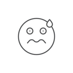 Worried Face emoticon vector icon symbol isolated on white background
