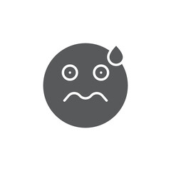 Worried Face emoticon vector icon symbol isolated on white background