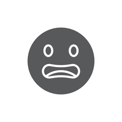 Worried Face emoticon vector icon symbol isolated on white background