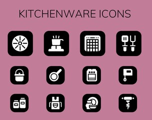 Modern Simple Set of kitchenware Vector filled Icons